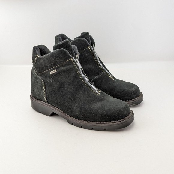 Sorel Shoes - Sorel Zip-Up Black Suede Ankle Boots